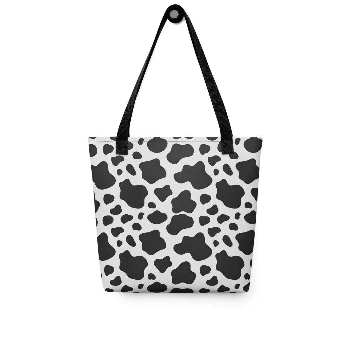 Cow Print Tote Bag - Black and White All Over Print - Animal Print Bag