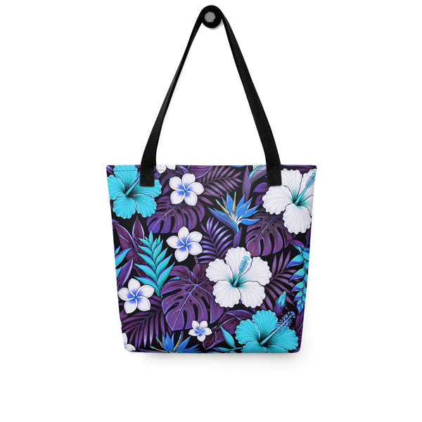Tropical Tote Bag - Hibiscus Floral All Over Print - Beach Bag Gift