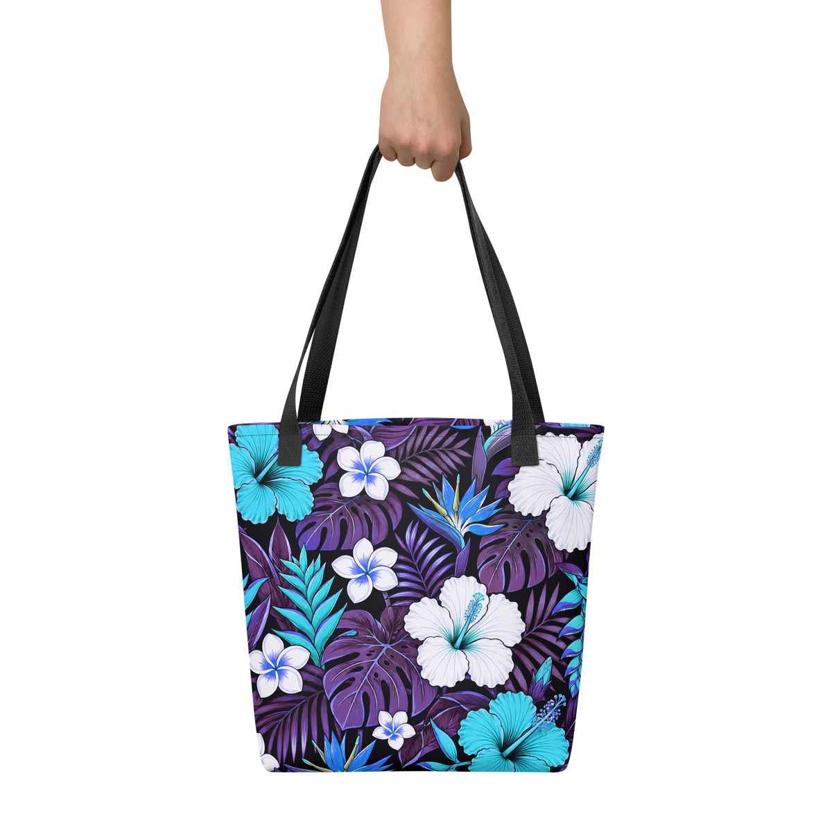 Tropical Tote Bag - Hibiscus Floral All Over Print - Beach Bag Gift