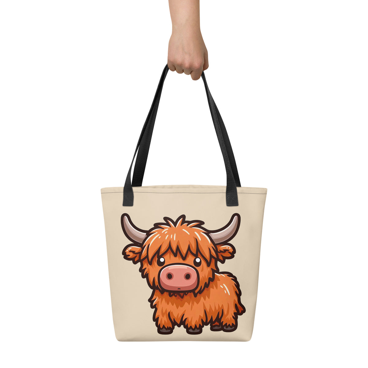 Highland Cow Tote Bag - Cute Kawaii Highland Cow Bag - Farm Animal Gift