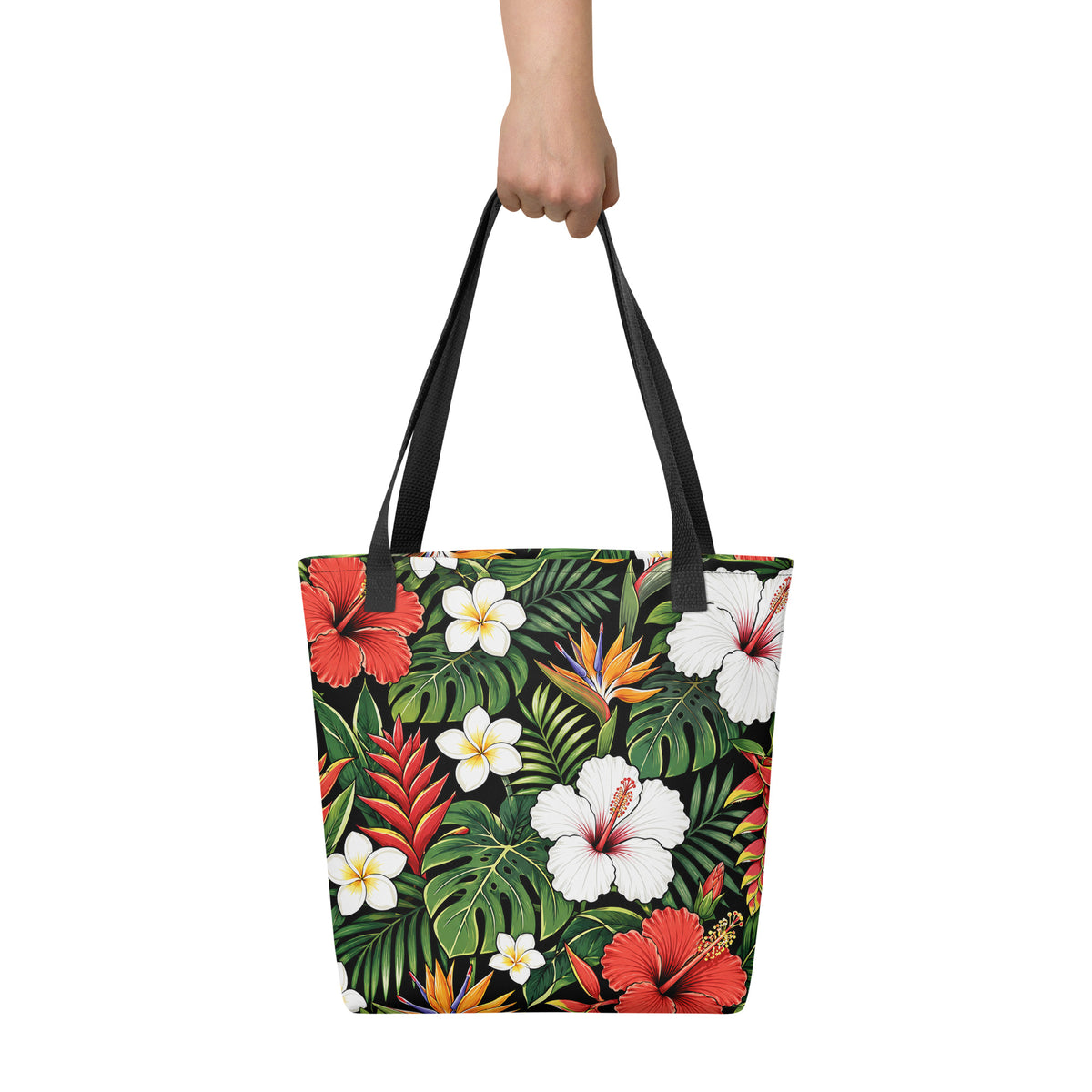 Tropical Tote Bag - Hibiscus Floral All Over Print - Beach Bag Gift