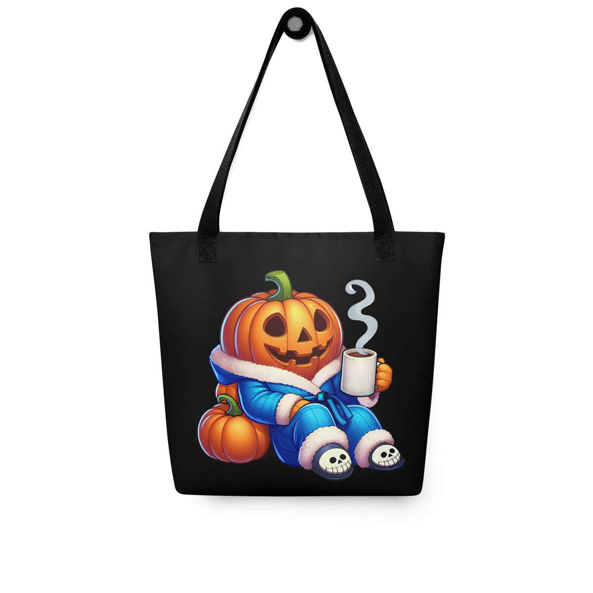 Pumpkin tote bag, jack-o-lantern coffee lover, fall pumpkin spice gift