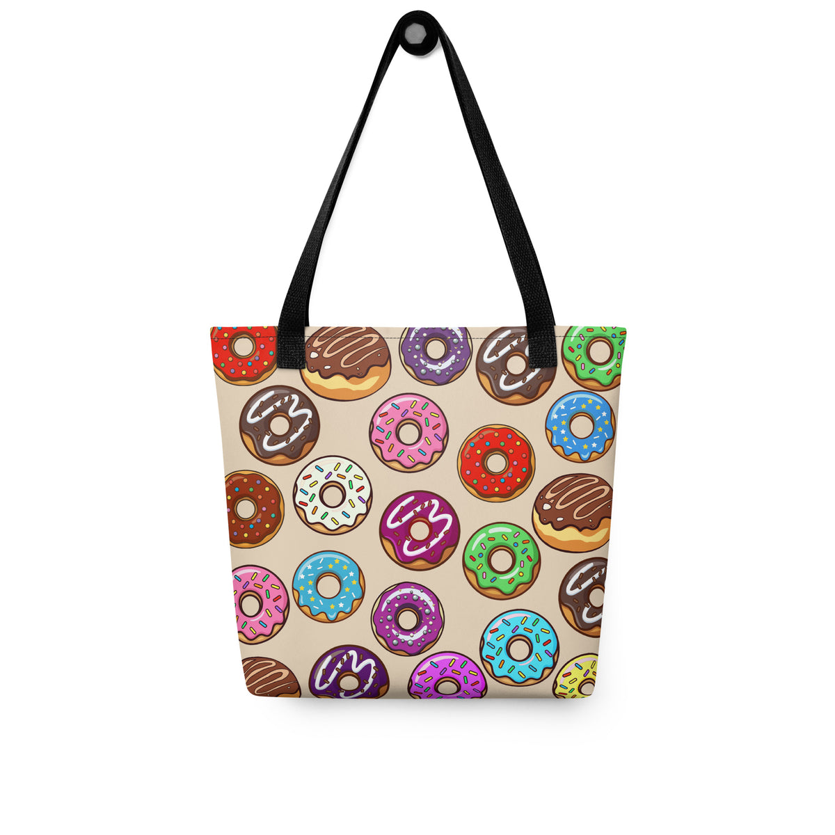 Donut Tote Bag, Colorful Sprinkle Doughnut Lover Gift, Reusable Carryall
