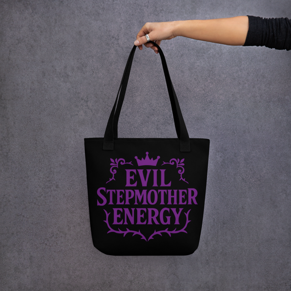 Funny Tote Bag - Evil Stepmother Energy - Stepmom Gift - Black Tote Bag - Stepmother Gift - Mother's Day Gift