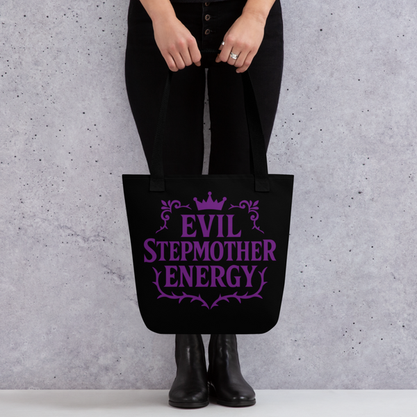 Funny Tote Bag - Evil Stepmother Energy - Stepmom Gift - Black Tote Bag - Stepmother Gift - Mother's Day Gift