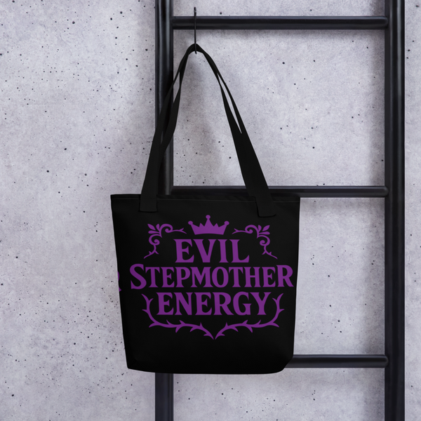 Funny Tote Bag - Evil Stepmother Energy - Stepmom Gift - Black Tote Bag - Stepmother Gift - Mother's Day Gift