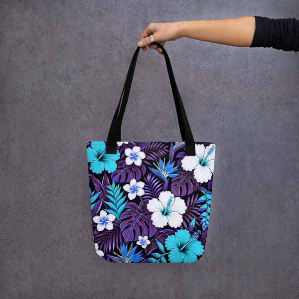 Tropical Tote Bag - Hibiscus Floral All Over Print - Beach Bag Gift