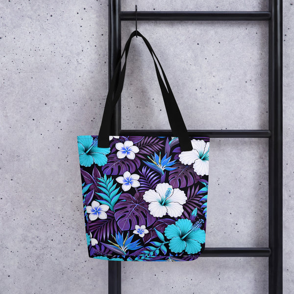 Tropical Tote Bag - Hibiscus Floral All Over Print - Beach Bag Gift