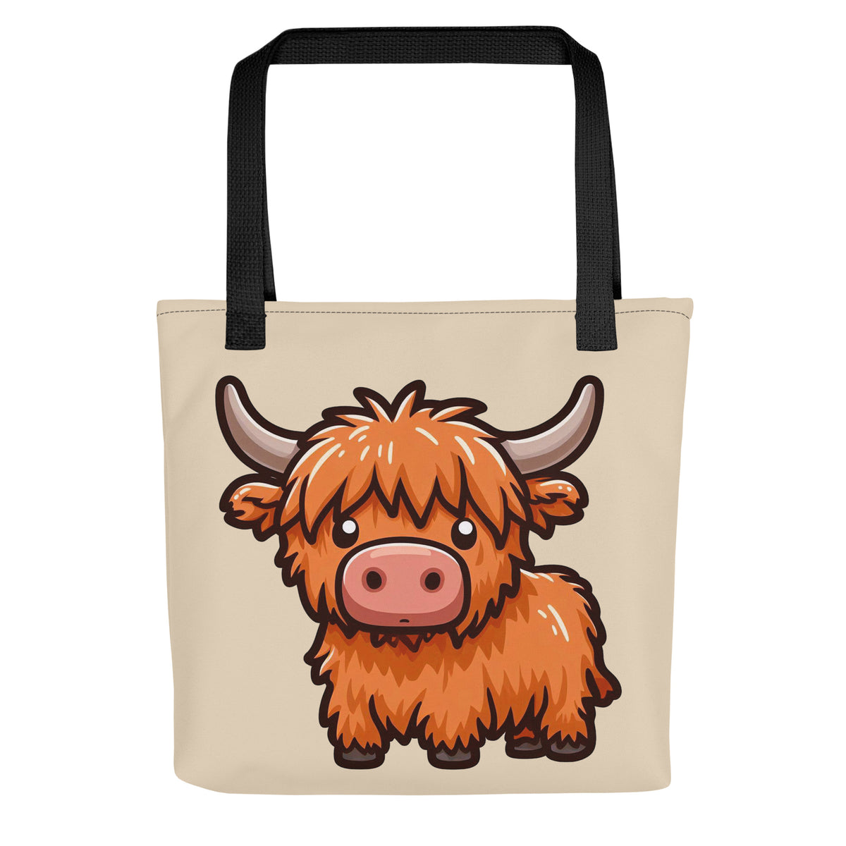 Highland Cow Tote Bag - Cute Kawaii Highland Cow Bag - Farm Animal Gift
