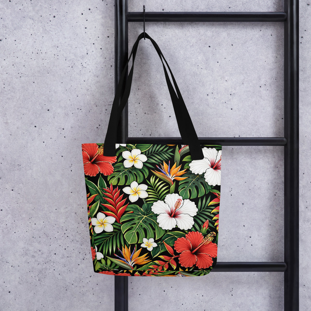 Tropical Tote Bag - Hibiscus Floral All Over Print - Beach Bag Gift