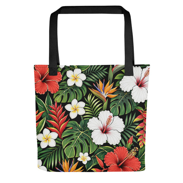 Tropical Tote Bag - Hibiscus Floral All Over Print - Beach Bag Gift