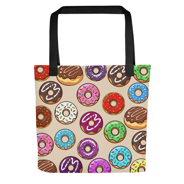 Donut Tote Bag, Colorful Sprinkle Doughnut Lover Gift, Reusable Carryall