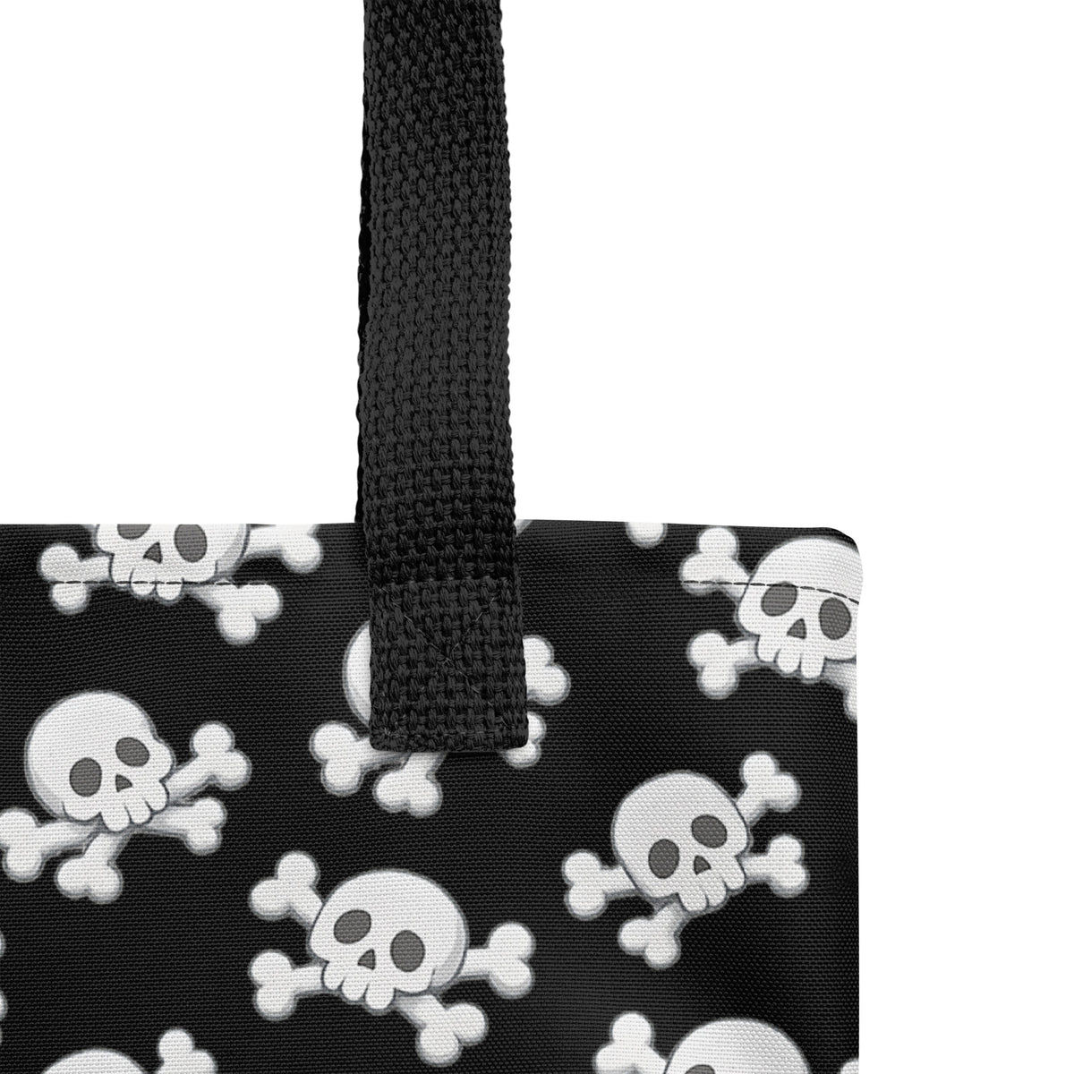 Skull and Crossbones Tote Bag – All Over Print Goth Carry All