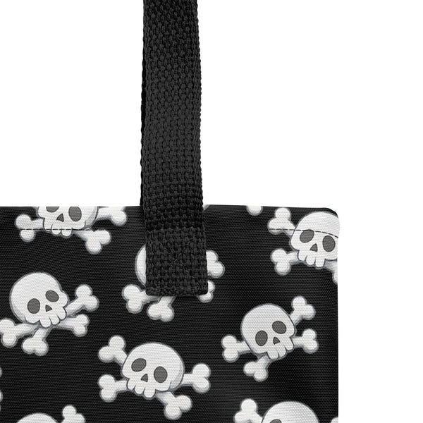 Skull and Crossbones Tote Bag – All Over Print Goth Carry All