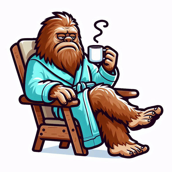 Bigfoot Coffee Lover Sticker - Sasquatch Vinyl Decal