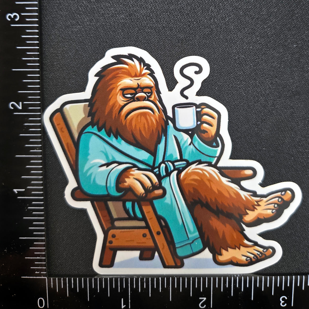 Bigfoot Coffee Lover Sticker - Sasquatch Vinyl Decal