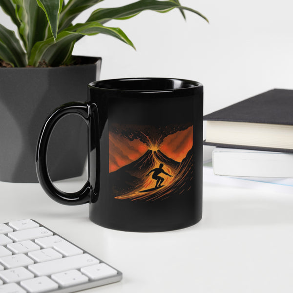 Surfer Mug - Volcano Surfing Adventure Coffee Cup - Gift for Men Dad and Husband - 11oz 15ozgift for him