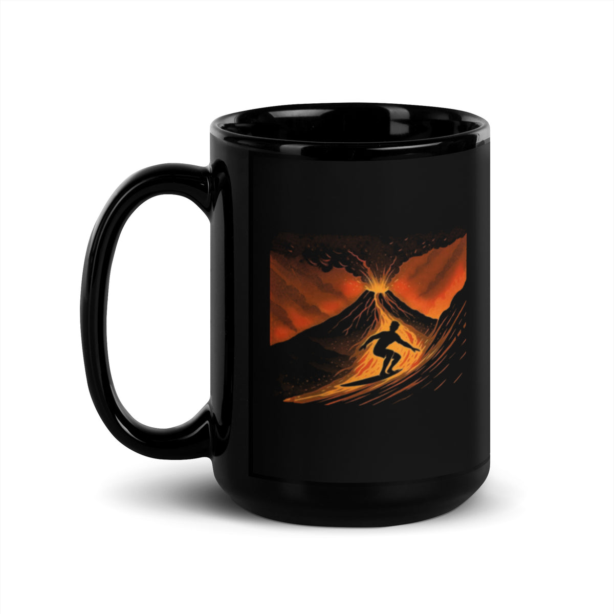 Surfer Mug - Volcano Surfing Adventure Coffee Cup - Gift for Men Dad and Husband - 11oz 15ozgift for him