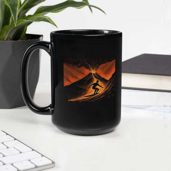 Surfer Mug - Volcano Surfing Adventure Coffee Cup - Gift for Men Dad and Husband - 11oz 15ozgift for him