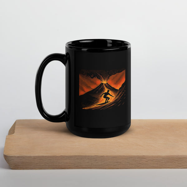 Surfer Mug - Volcano Surfing Adventure Coffee Cup - Gift for Men Dad and Husband - 11oz 15ozgift for him