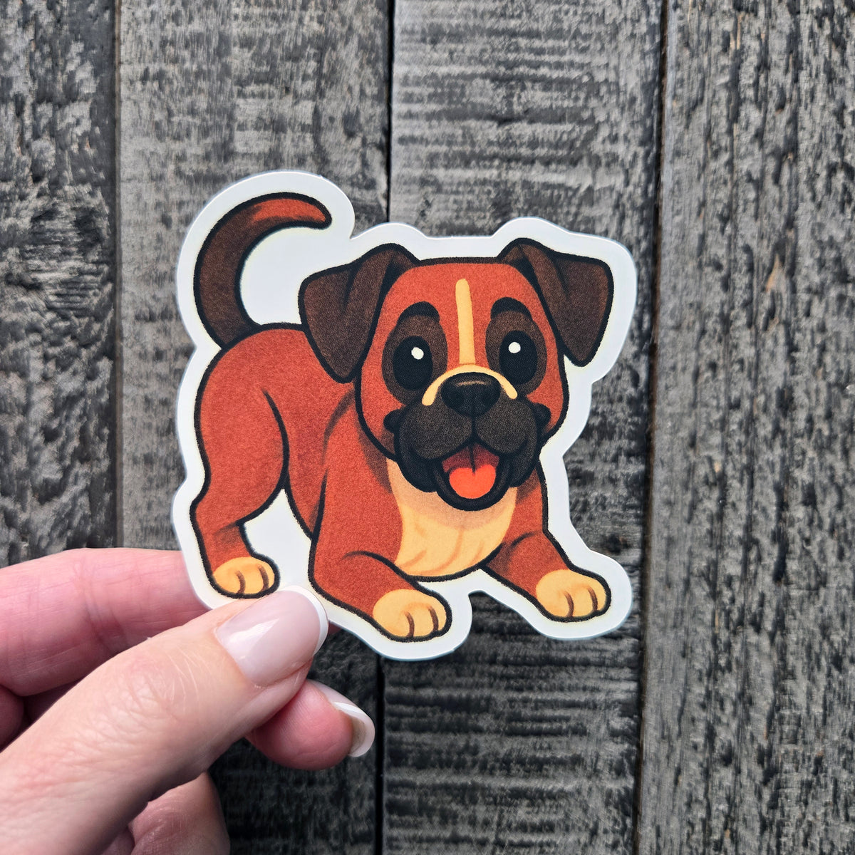 Boxer Puppy Sticker - Adorable Waterproof Dog Vinyl Decal