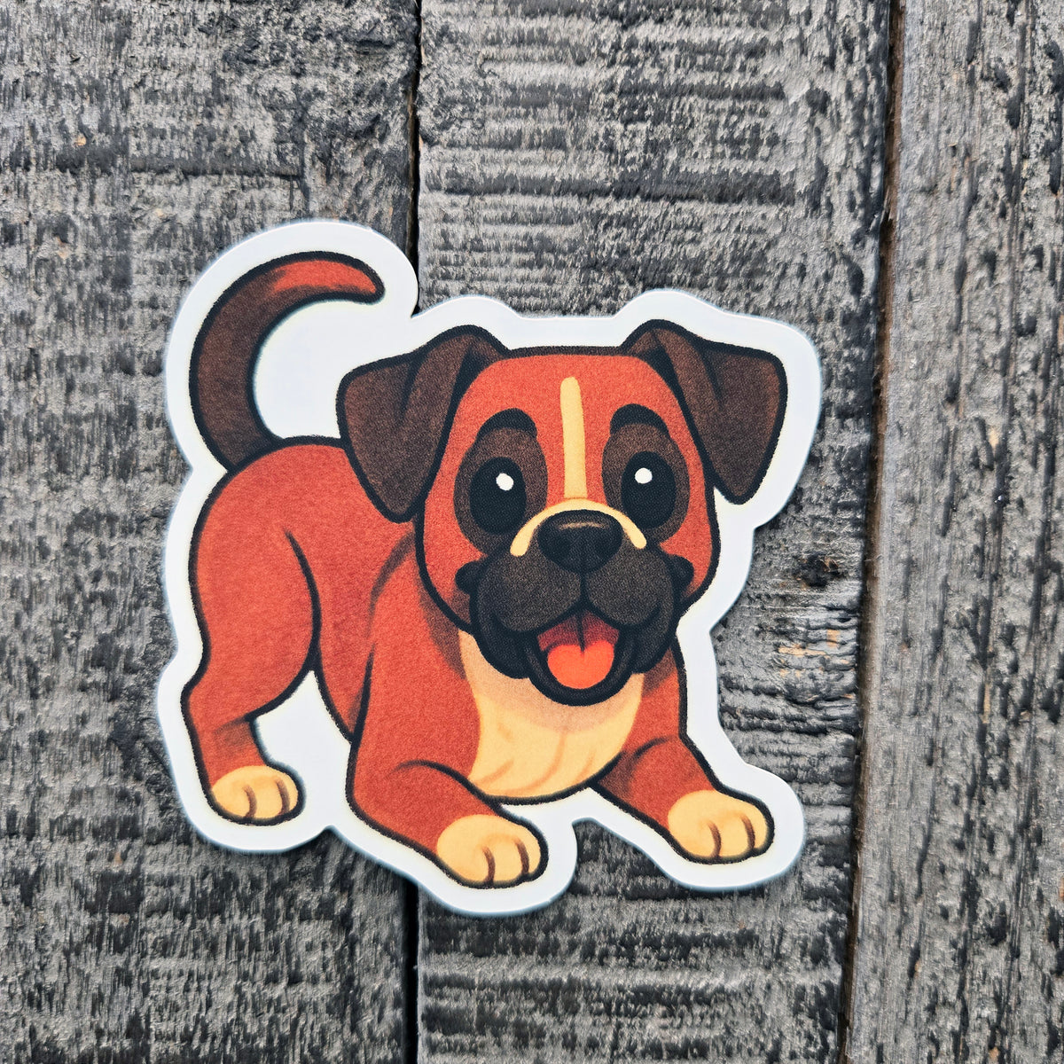 Boxer Puppy Sticker - Adorable Waterproof Dog Vinyl Decal