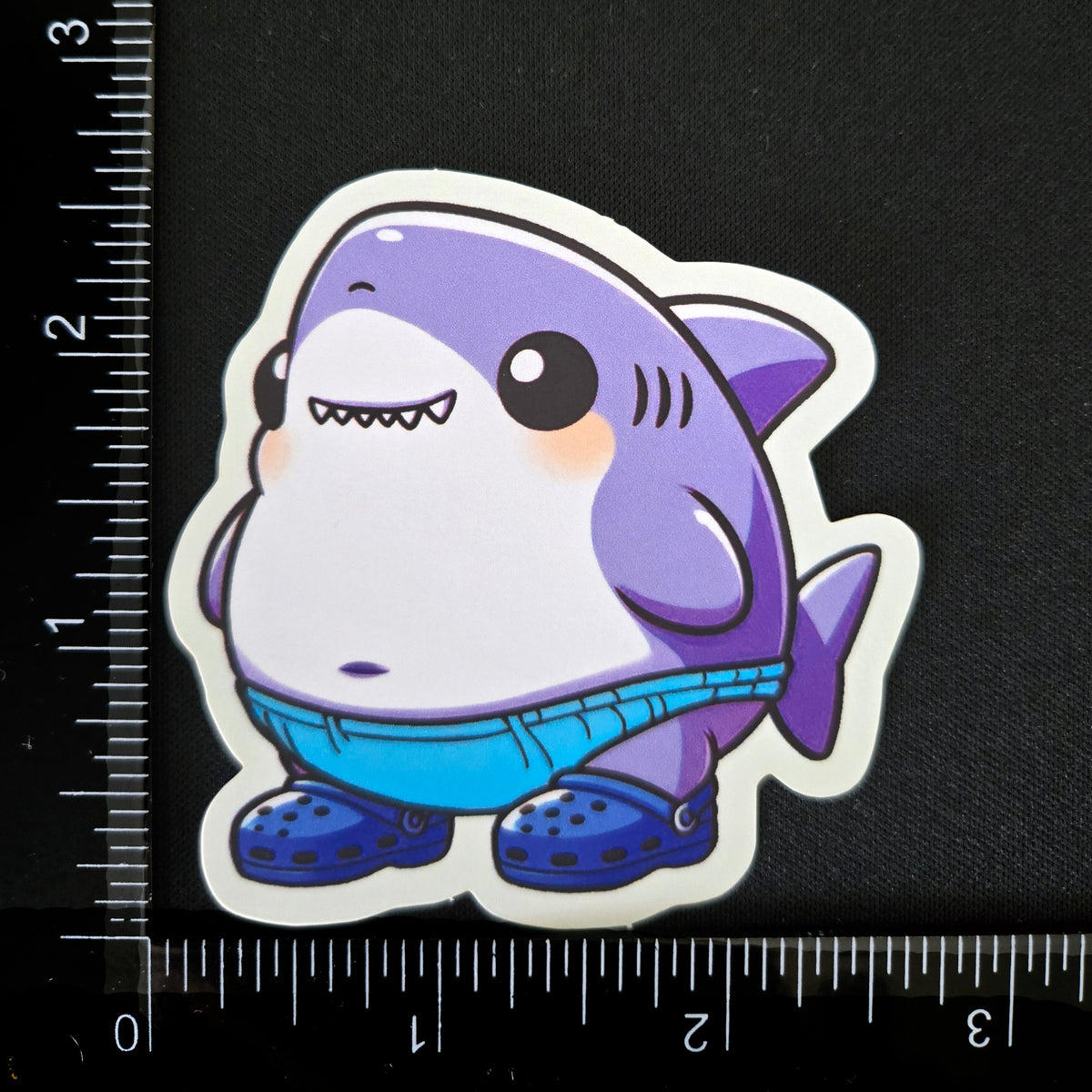 Cute Shark Sticker - Funny Shark in Clogs Vinyl Decal