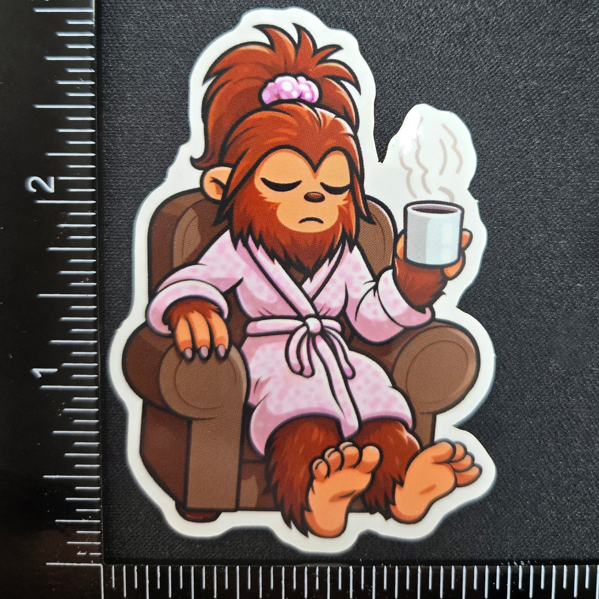 Lady Bigfoot Vinyl Sticker - Sleepy Sasquatch Decal