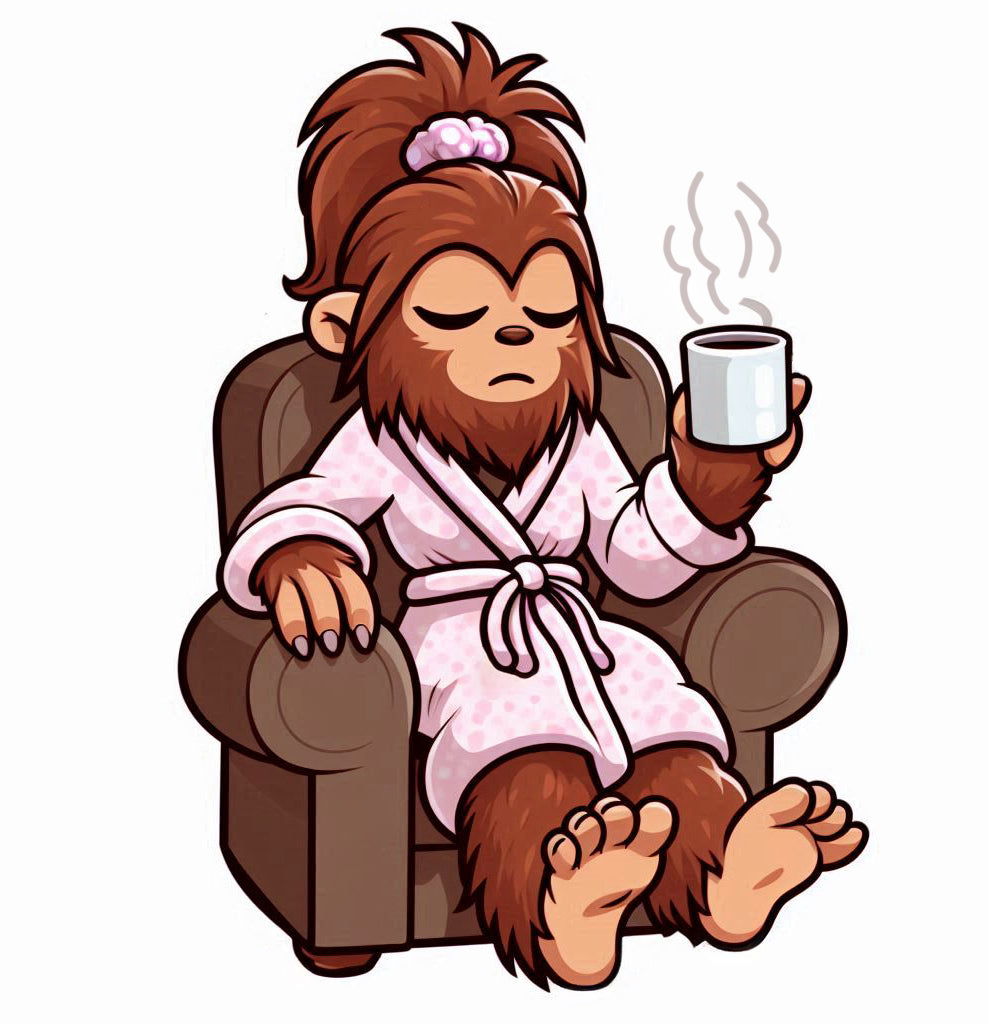 Lady Bigfoot Vinyl Sticker - Sleepy Sasquatch Decal