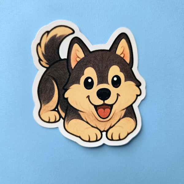 Husky Puppy Vinyl Sticker - Cute Waterproof Dog Decal