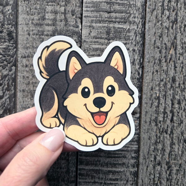 Husky Puppy Vinyl Sticker - Cute Waterproof Dog Decal