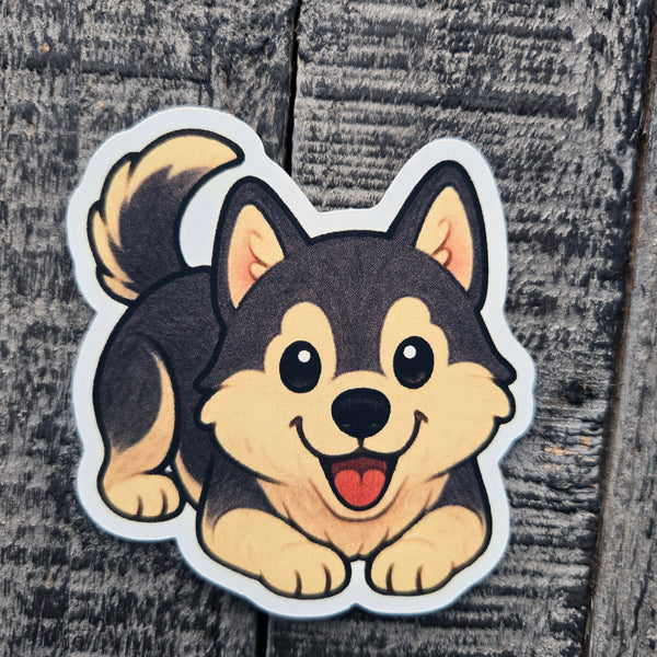 Husky Puppy Vinyl Sticker - Cute Waterproof Dog Decal