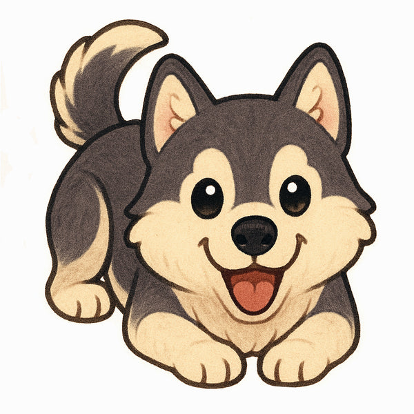Husky Puppy Vinyl Sticker - Cute Waterproof Dog Decal