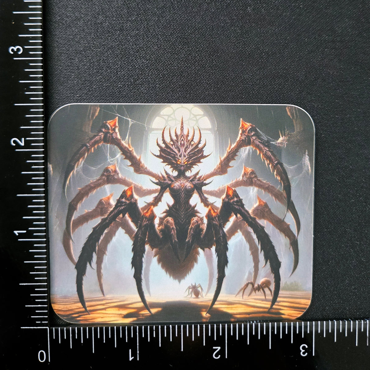Dark Fantasy Spider Vinyl Sticker - Arachnid Deity Decal