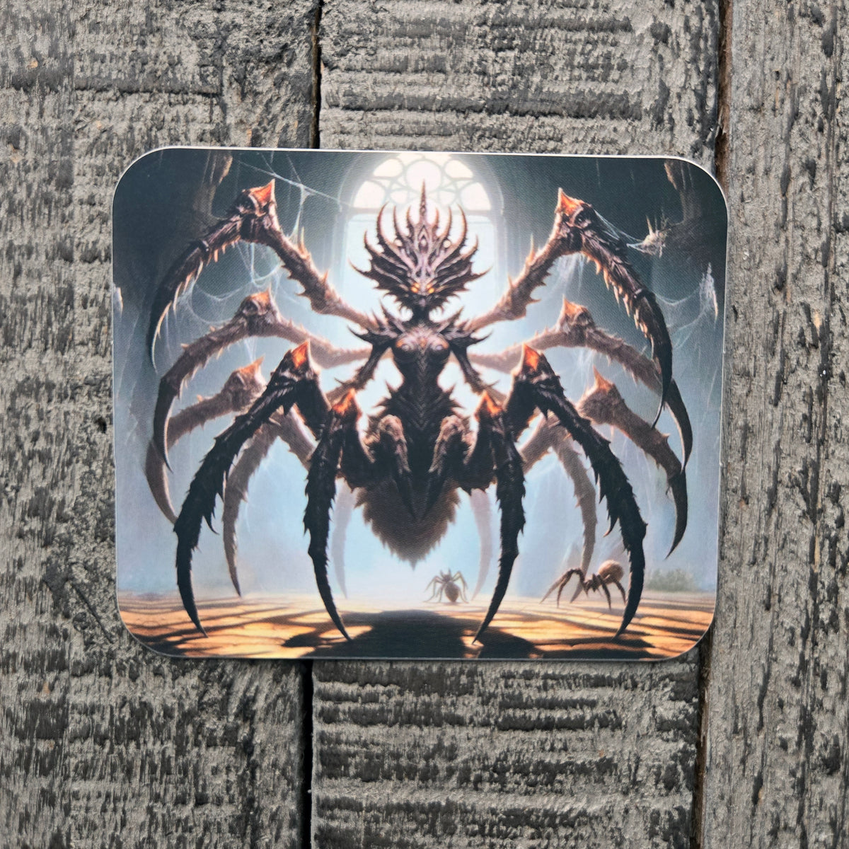 Dark Fantasy Spider Vinyl Sticker - Arachnid Deity Decal