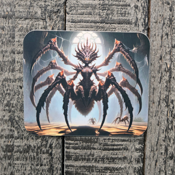 Dark Fantasy Spider Vinyl Sticker - Arachnid Deity Decal