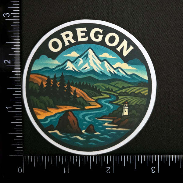Oregon Adventure Vinyl Sticker - PNW Round Decal