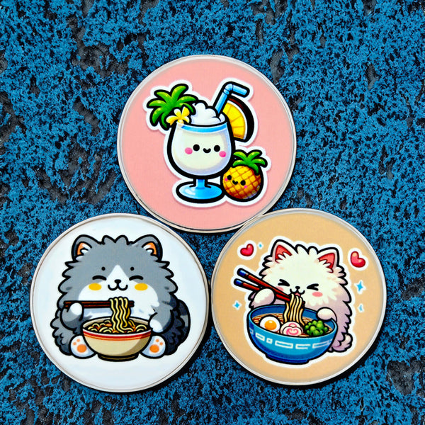 Mini Round Sticker Set - 3-Pack - 1.5" Vinyl Decals