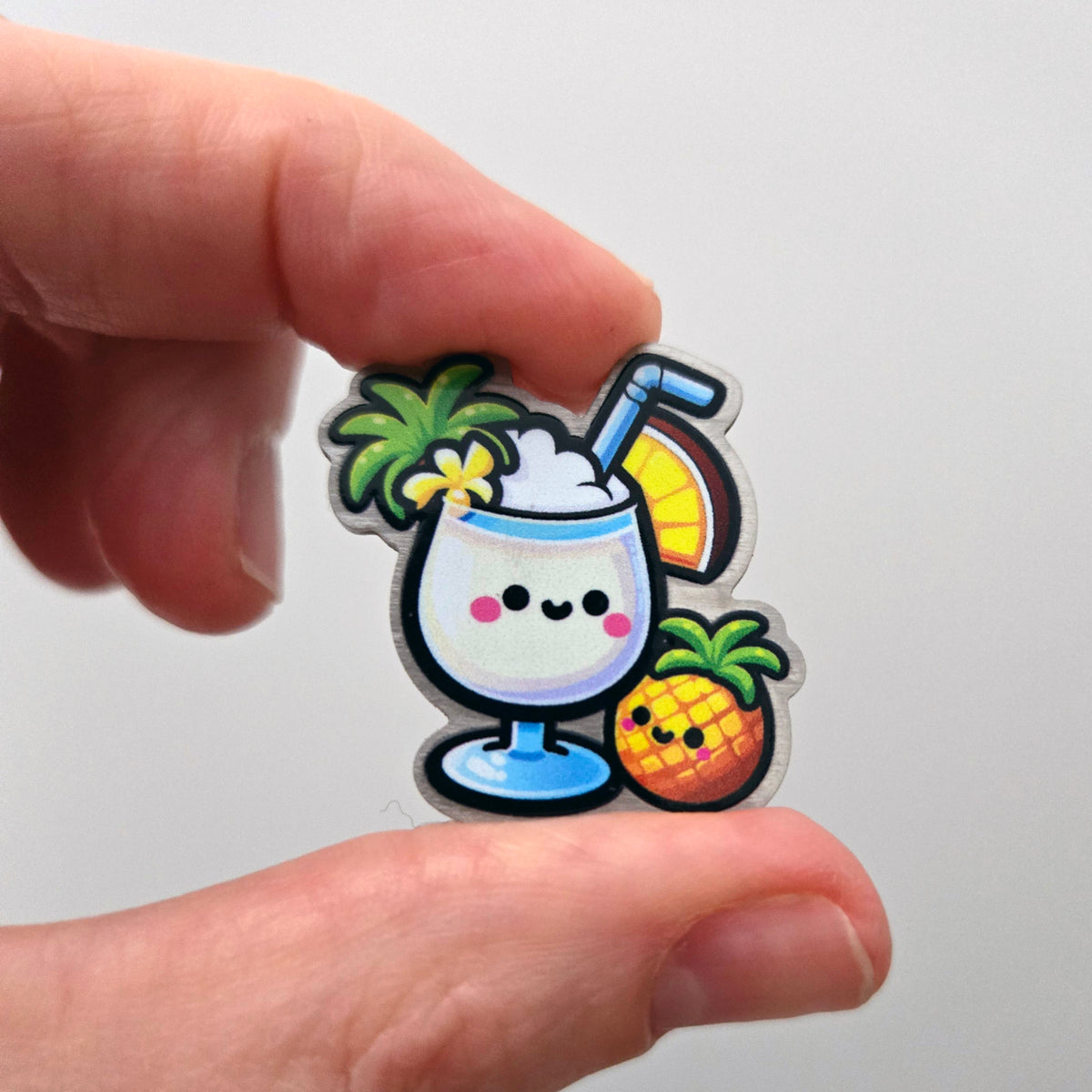 Pina Colada Metal Pin - Tropical Vibes Decorative Badge
