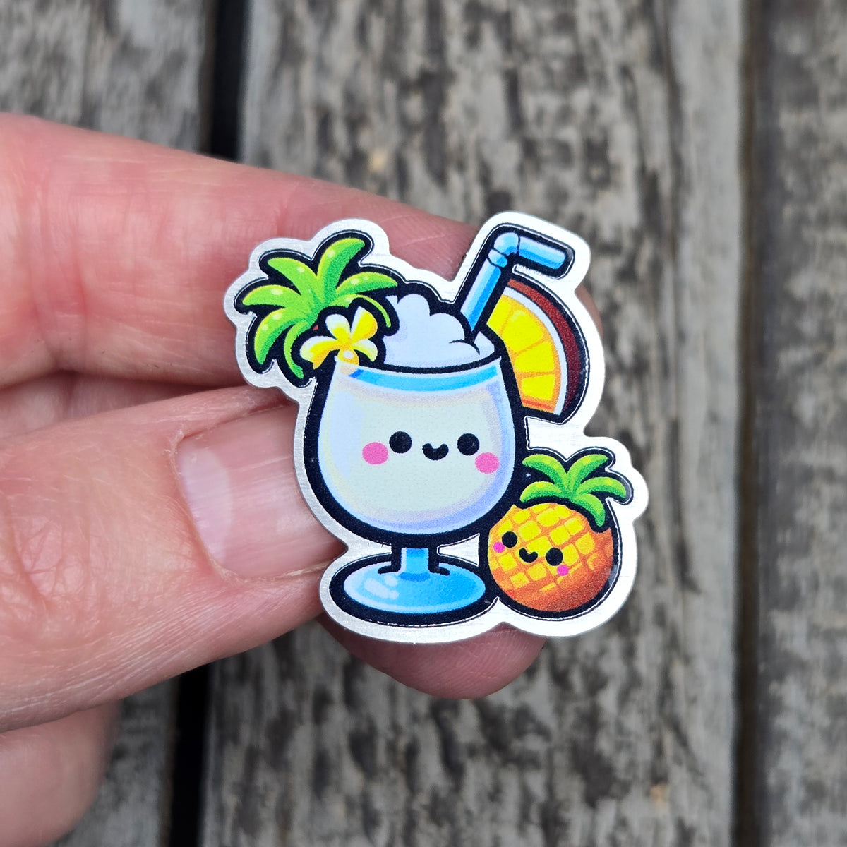 Pina Colada Metal Pin - Tropical Vibes Decorative Badge