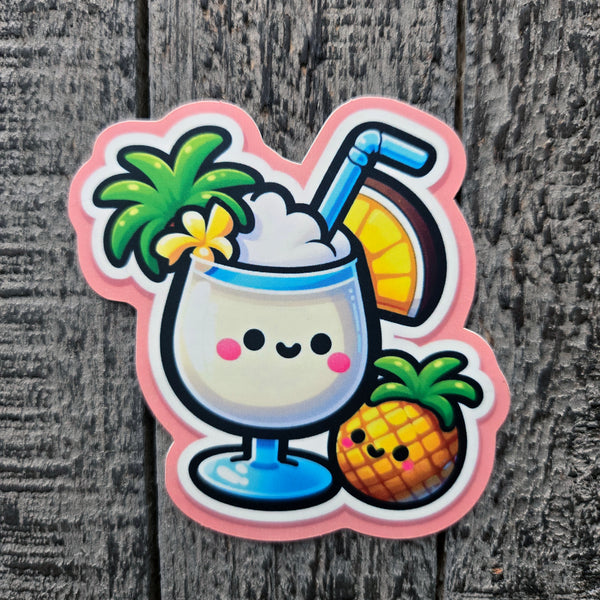 Pina Colada - Tropical Drink Sticker