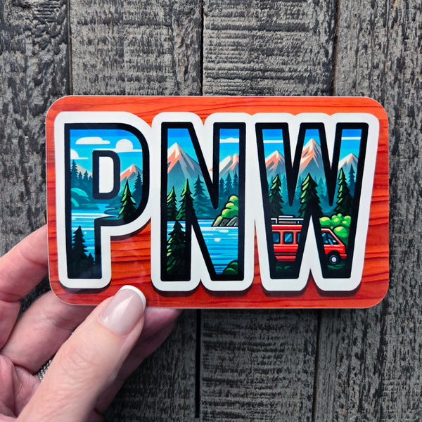 PNW Outdoor Adventure Vinyl Sticker - Pacific Northwest Scenic Decal