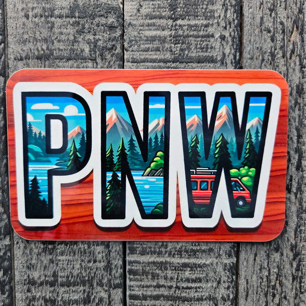PNW Outdoor Adventure Vinyl Sticker - Pacific Northwest Scenic Decal