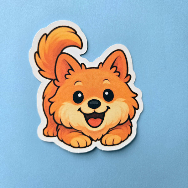 Cute Puppy Sticker - Waterproof Fluffy Small Dog Vinyl Decal