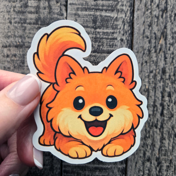 Cute Puppy Sticker - Waterproof Fluffy Small Dog Vinyl Decal