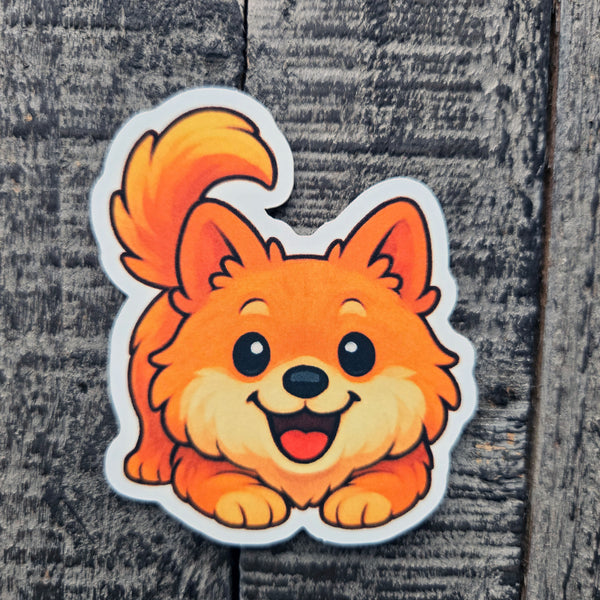 Cute Puppy Sticker - Waterproof Fluffy Small Dog Vinyl Decal