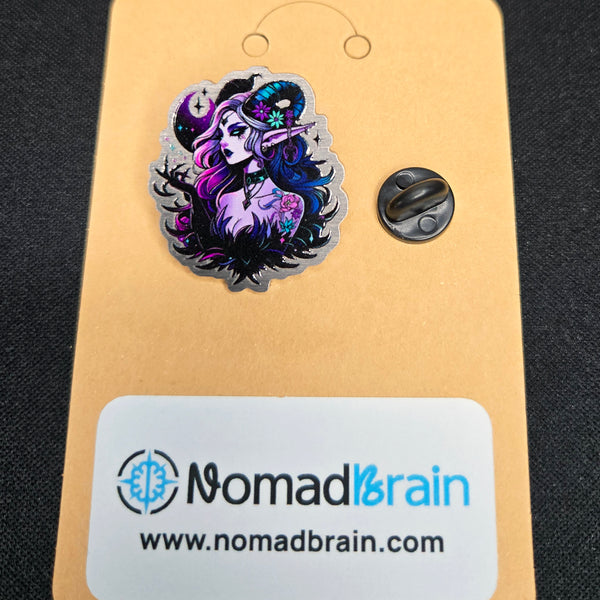 30mm Midnight Mischief Metal Pin - Gothic Fantasy Decorative Badge