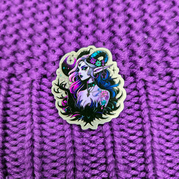 30mm Midnight Mischief Metal Pin - Gothic Fantasy Decorative Badge