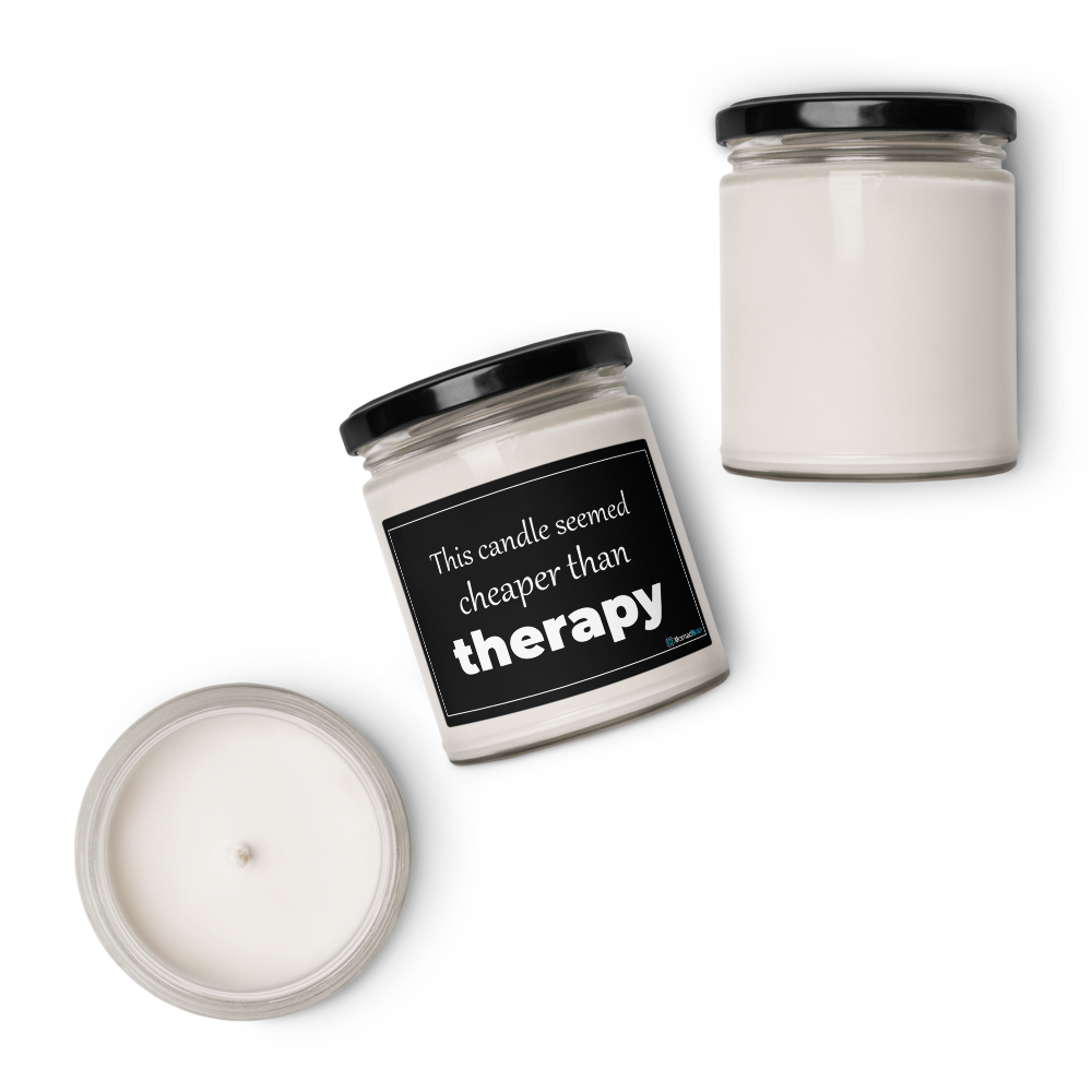 Funny Soy Candle 9oz - Cheaper Than Therapy Sarcastic Gift for Friend - Self Care Humor Gag Gift