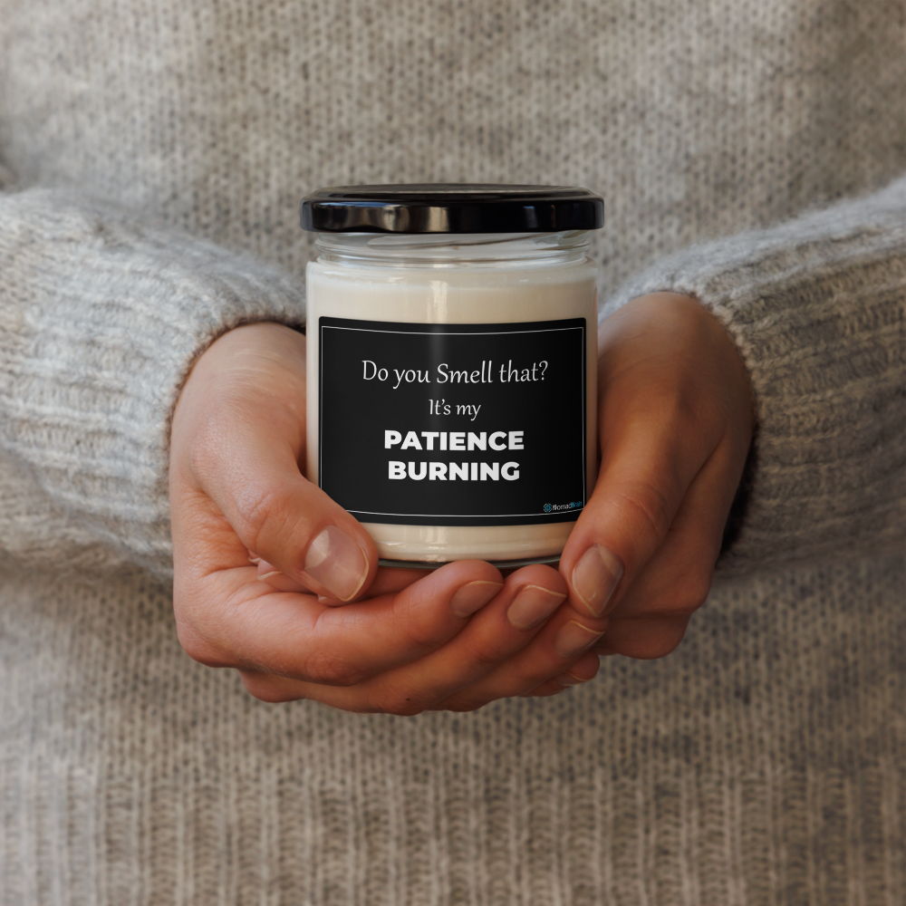 Funny Soy Candle 9 oz - My Patience Burning Sarcastic Gift - Adult Humor Gag Gift for Coworker - Office Humor